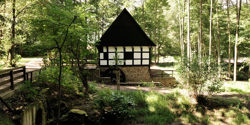 Im Wald gelegene alte Mühle in Löhne